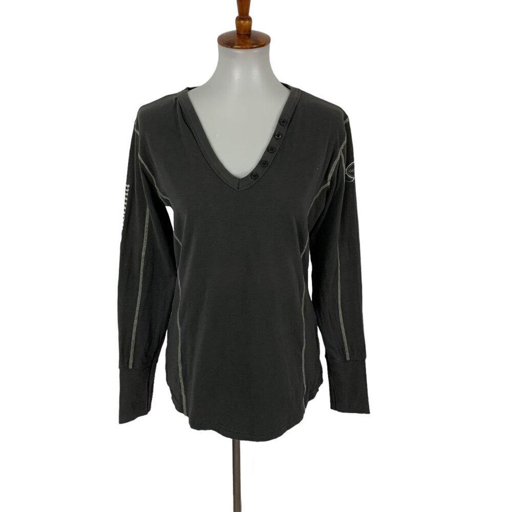 Gersemi Gray V Neck Long Sleeve Top Medium Minimalist Basic‎ Casual Layer